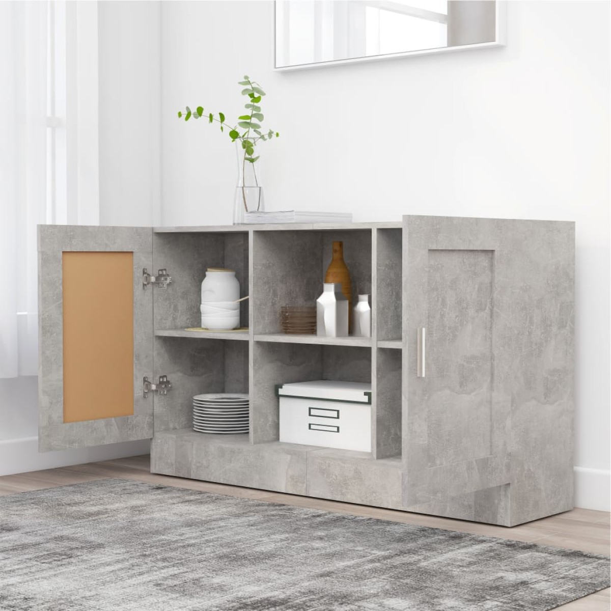 vidaXL Μπουφές Γκρι Σκυροδέματος 120 x 30,5 x 70 εκ. από Μοριοσανίδα