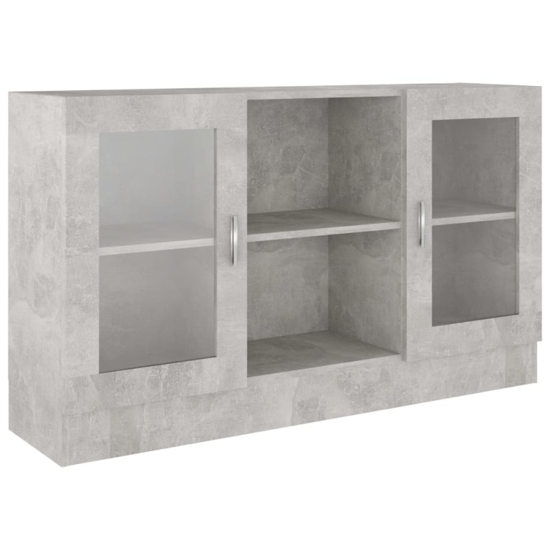 vidaXL Βιτρίνα Γκρι Σκυροδέματος 120 x 30,5 x 70 εκ. από Επεξ. Ξύλο