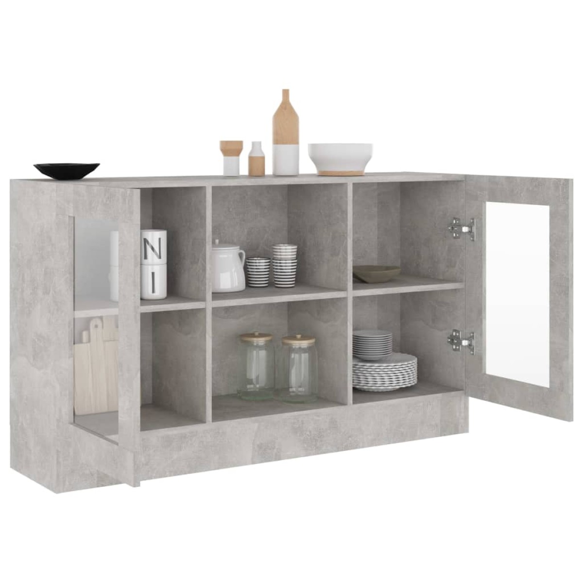 vidaXL Βιτρίνα Γκρι Σκυροδέματος 120 x 30,5 x 70 εκ. από Μοριοσανίδα