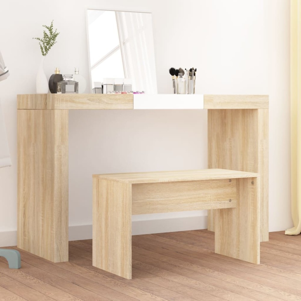 vidaXL Σκαμπό Μπουντουάρ Sonoma δρυς 70 x 35 x 45 εκ. Επεξ. Ξύλο