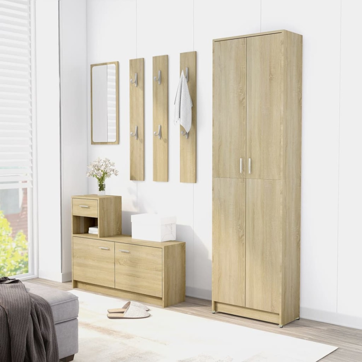 vidaXL Ντουλάπα Διαδρόμου Sonoma Δρυς 55 x 25 x 189 εκ. Μοριοσανίδα