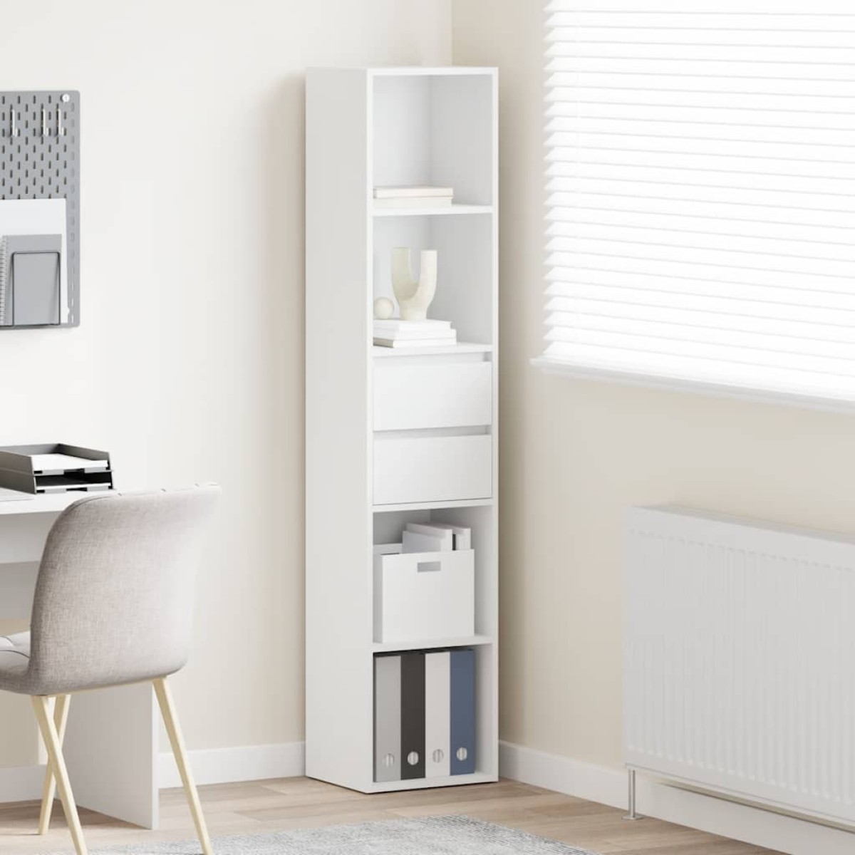 vidaXL Βιβλιοθήκη Λευκή 36 x 30 x 171 εκ. από Μοριοσανίδα