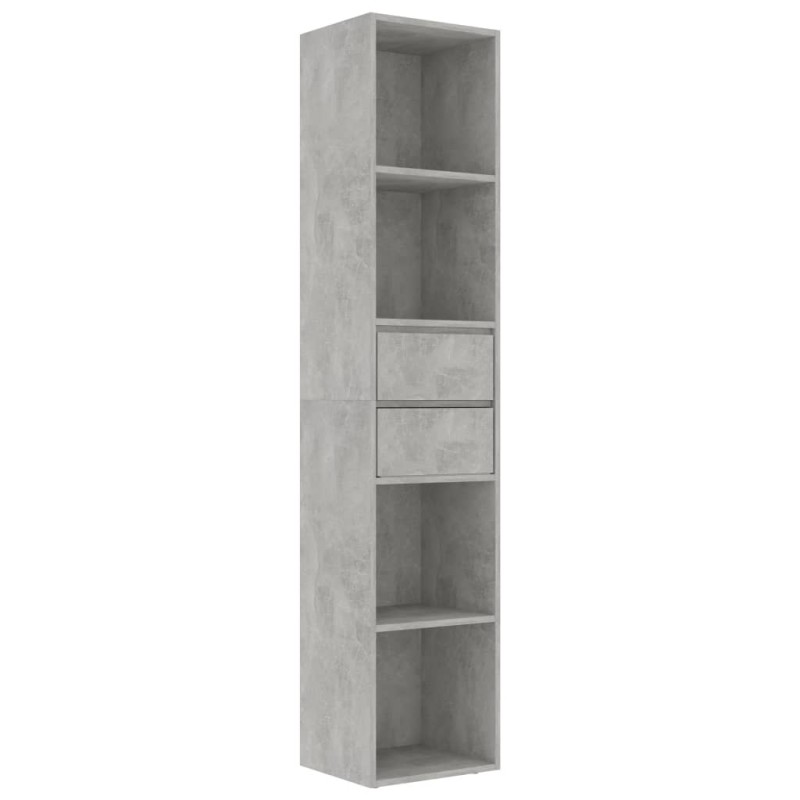 vidaXL Βιβλιοθήκη Γκρι του Σκυροδέματος 36x30x171 εκ. από Επεξ. Ξύλο