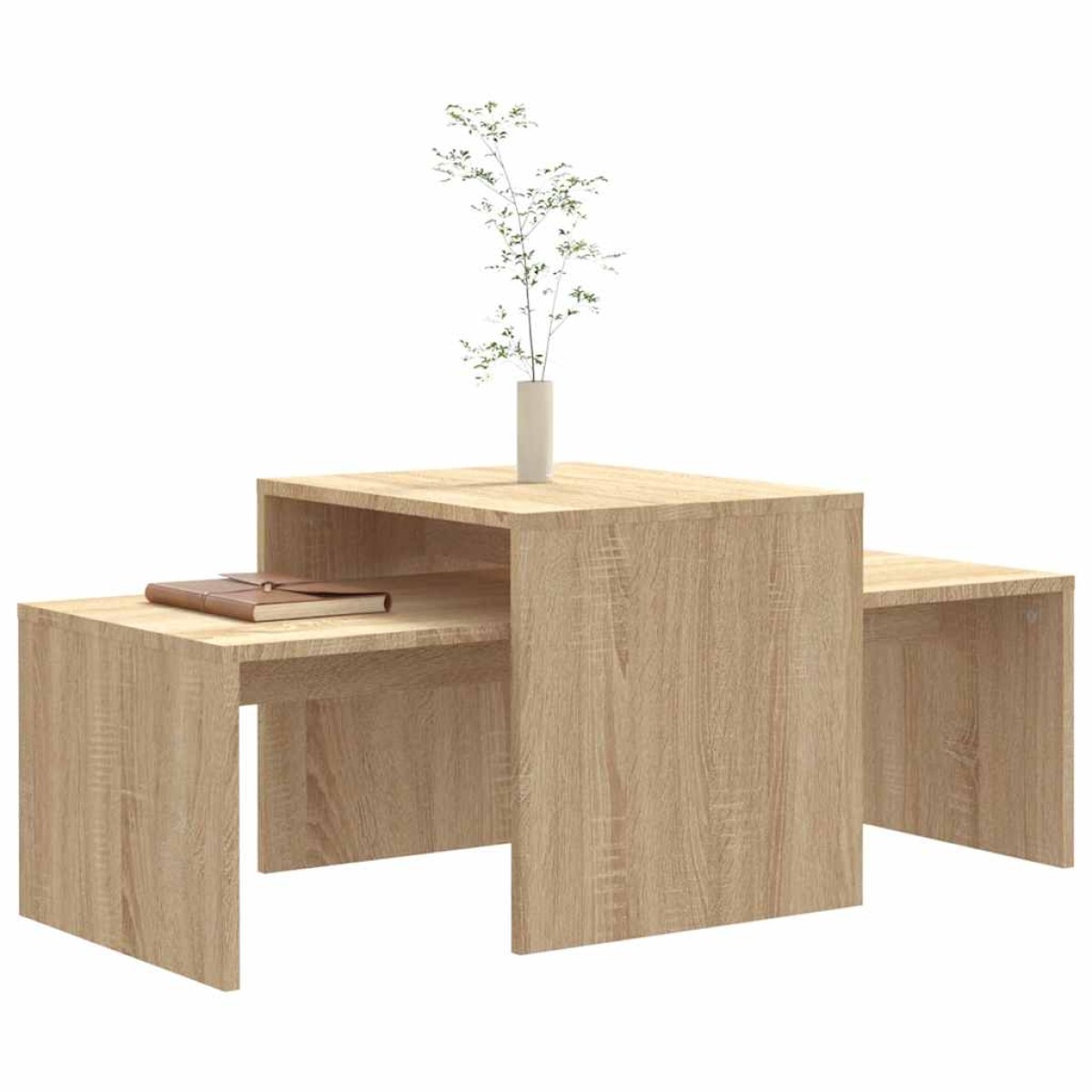 vidaXL Σετ Τραπεζάκια Σαλονιού Sonoma Δρυς 100x48x40 εκ. Μοριοσανίδα