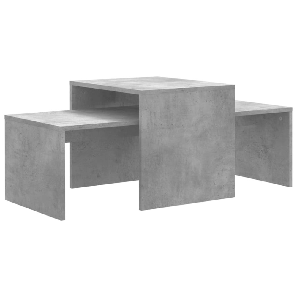 vidaXL Σετ Τραπεζάκια Σαλονιού Γκρι Σκυροδ. 100x48x40 εκ. Επεξ. Ξύλο