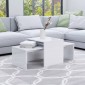 vidaXL Σετ Τραπεζάκια Σαλονιού Γυαλ. Λευκό 100x48x40 εκ. Μοριοσανίδα