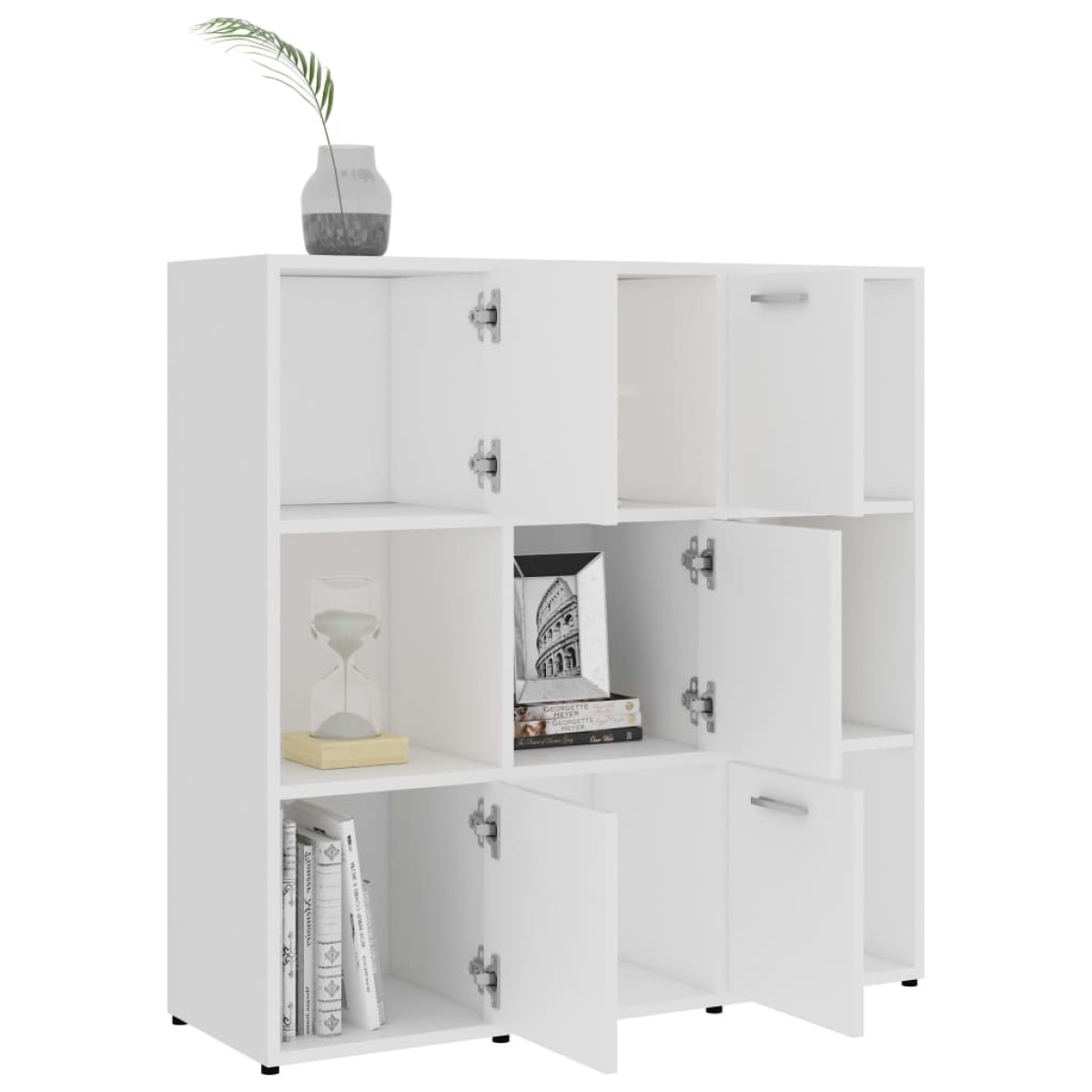 vidaXL Βιβλιοθήκη Λευκή 90 x 30 x 90 εκ. από Μοριοσανίδα