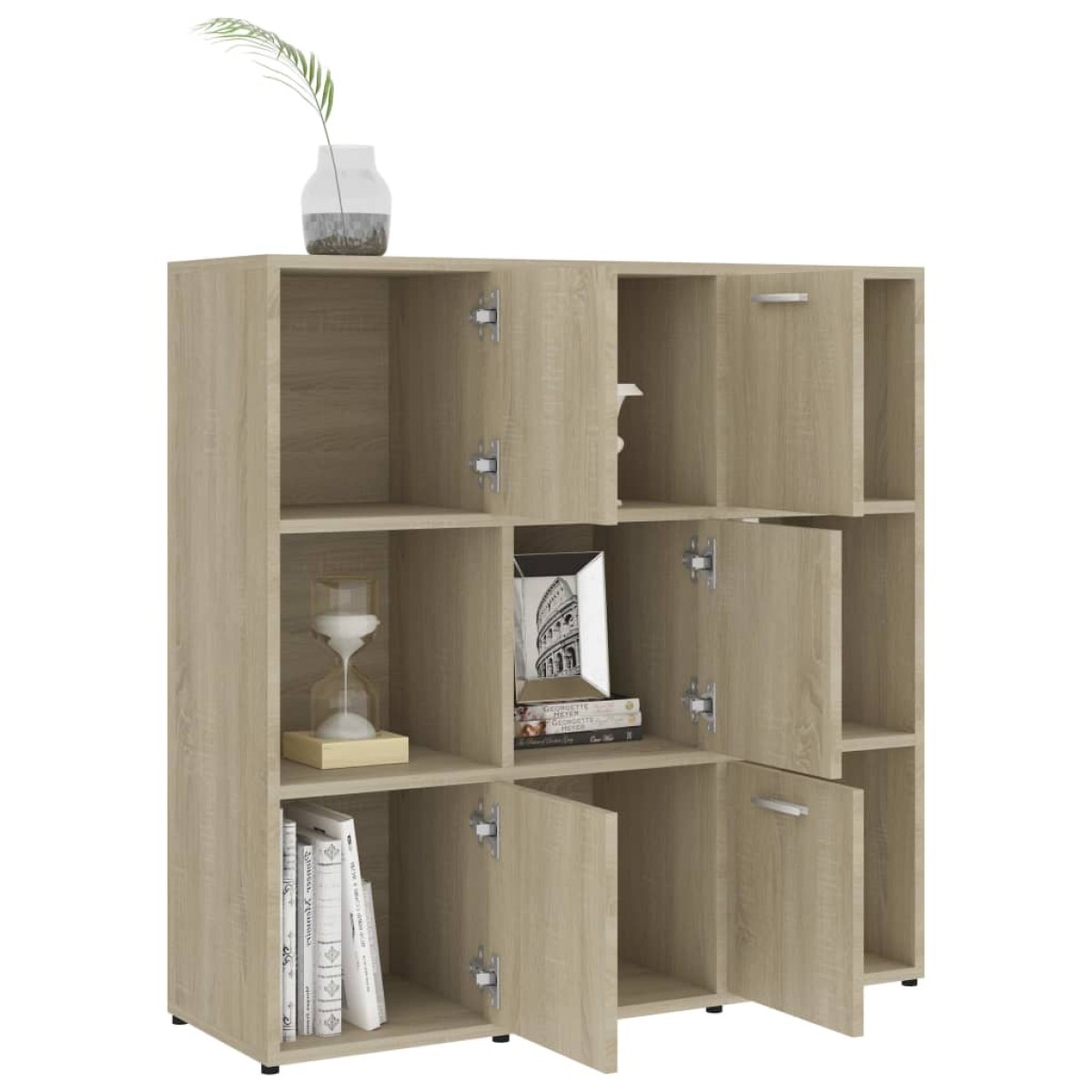 vidaXL Βιβλιοθήκη Χρώμα Sonoma Δρυς 90 x 30 x 90 εκ. από Μοριοσανίδα