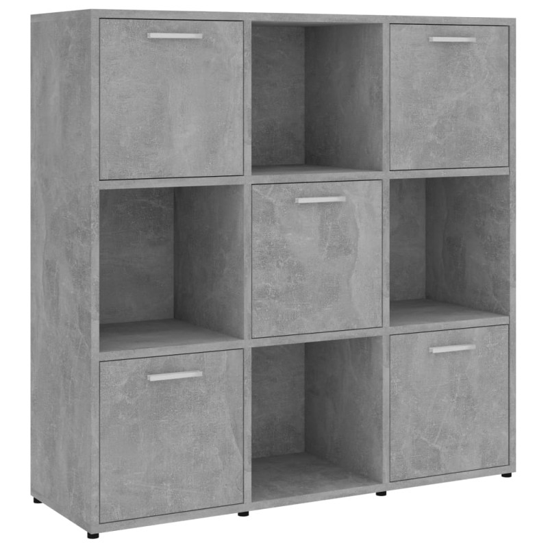 vidaXL Βιβλιοθήκη Γκρι του Σκυροδέματος 90 x 30 x 90 εκ. Επεξ. Ξύλο