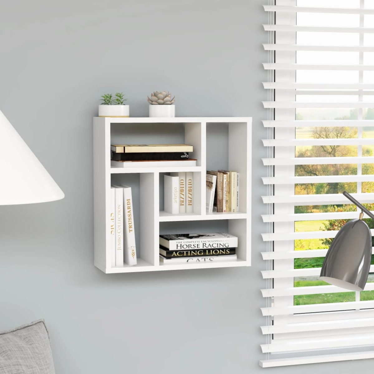 vidaXL Ραφιέρα Τοίχου Λευκή 45,1 x 16 x 45,1 εκ. από Μοριοσανίδα