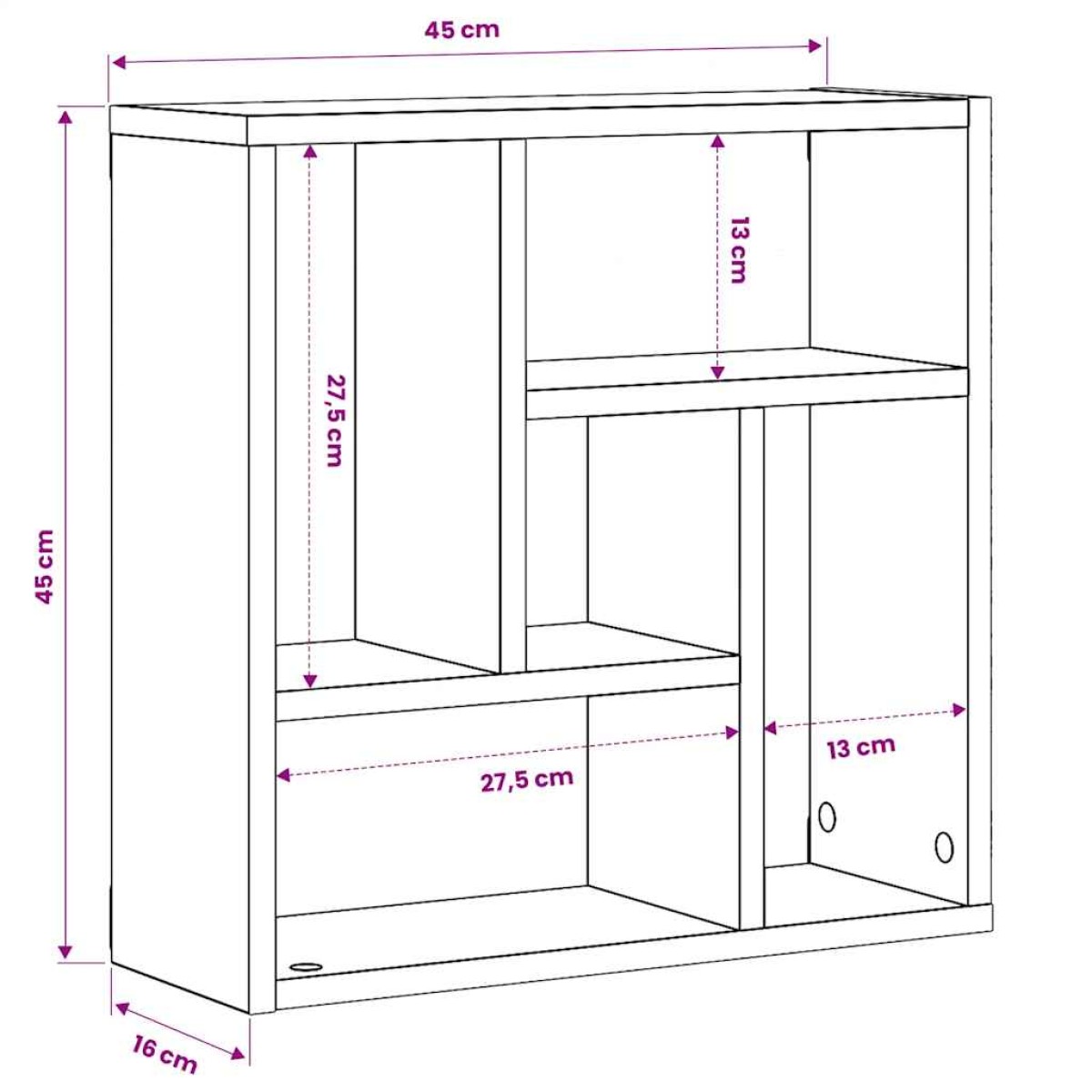 vidaXL Ραφιέρα Τοίχου Λευκή 45,1 x 16 x 45,1 εκ. από Μοριοσανίδα