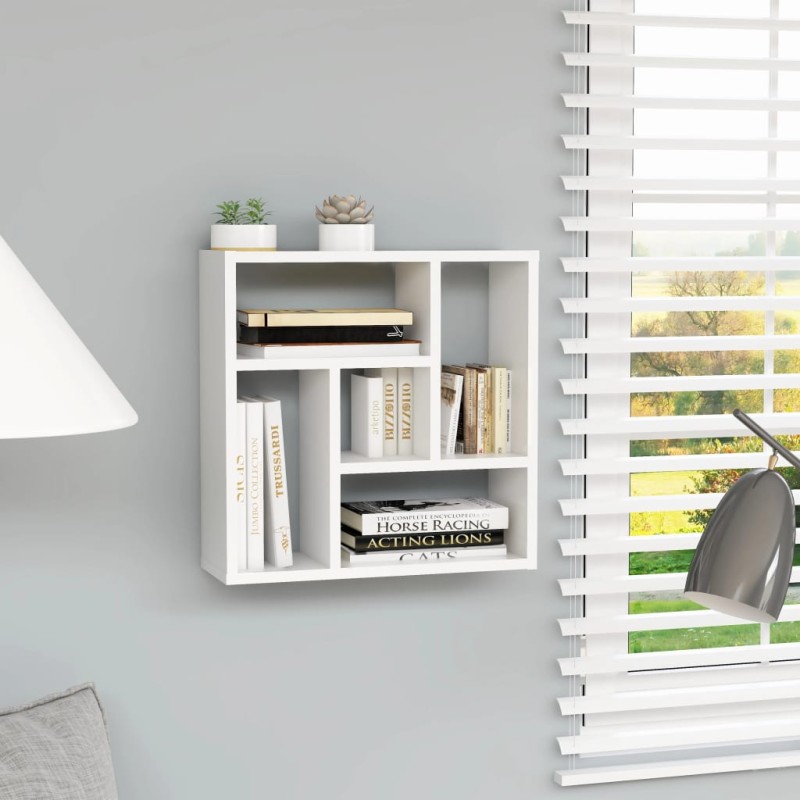 vidaXL Ραφιέρα Τοίχου Λευκή 45 x 16 x 45 εκ. από Επεξ. Ξύλο