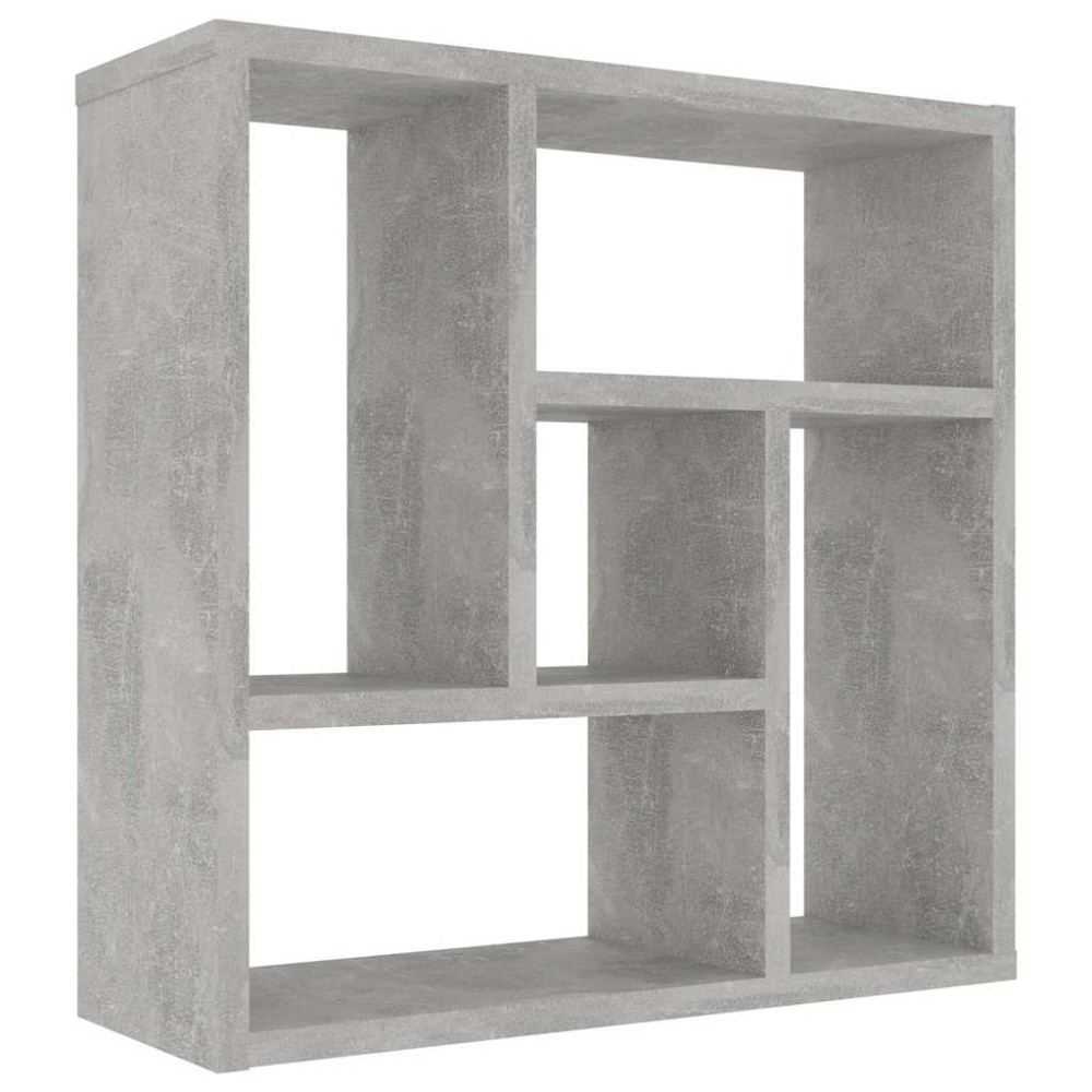 vidaXL Ραφιέρα Τοίχου Γκρι Σκυροδέματος 45x16x45εκ. από Επεξ. Ξύλο