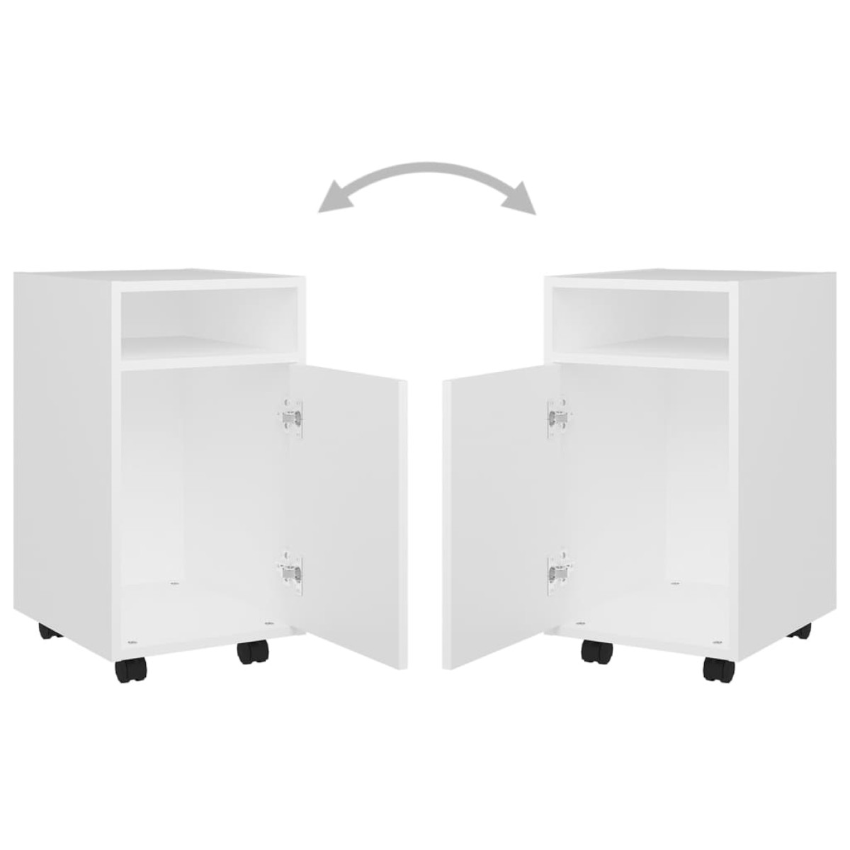 vidaXL Βοηθητικό Ντουλάπι με Τροχούς Λευκό 33x38x60 εκ. Μοριοσανίδα