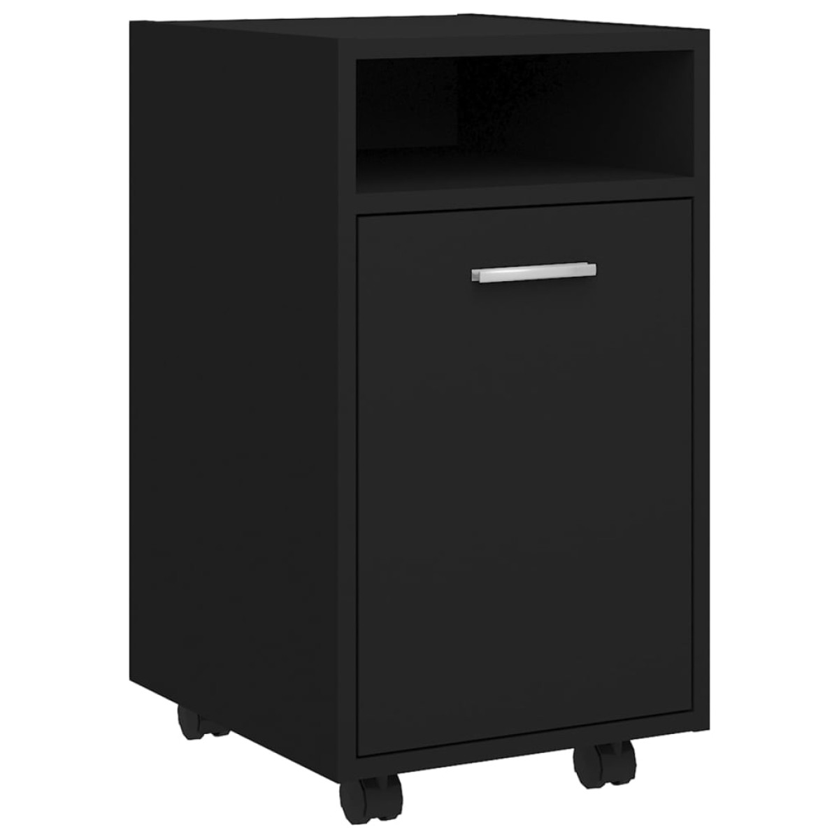 vidaXL Βοηθητικό Ντουλάπι με Τροχούς Μαύρο 33x38x60 εκ από Μοριοσανίδα