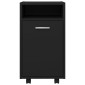 vidaXL Βοηθητικό Ντουλάπι με Τροχούς Μαύρο 33x38x60 εκ από Μοριοσανίδα