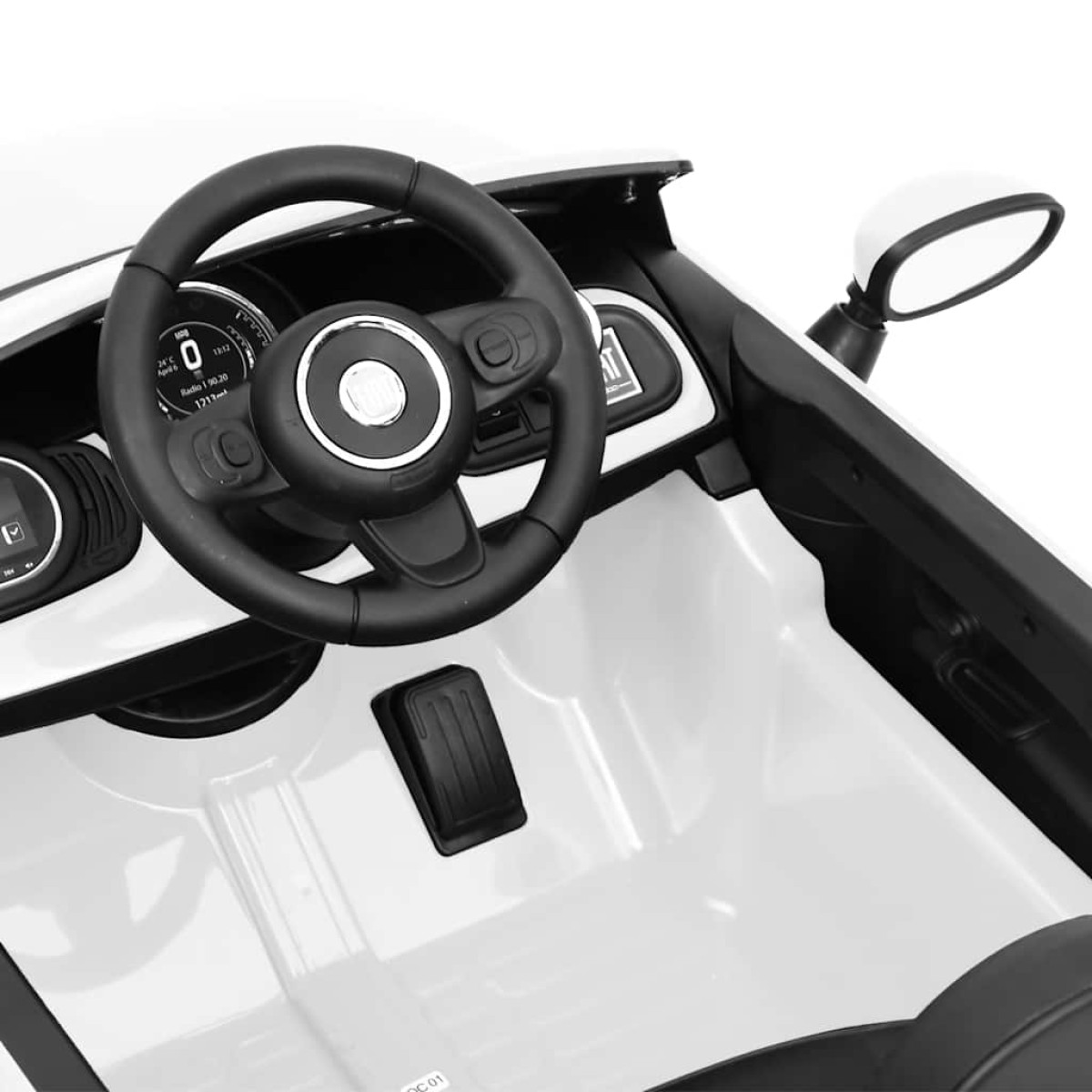 vidaXL Παιδικό Αυτοκίνητο Ηλεκτρικό Fiat 500 Λευκό