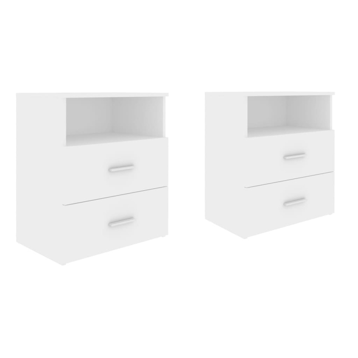 vidaXL Κομοδίνα 2 τεμ. Λευκά 50 x 32 x 60 εκ. από Μοριοσανίδα