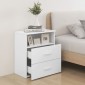 vidaXL Κομοδίνα 2 τεμ. Λευκά 50 x 32 x 60 εκ. από Μοριοσανίδα