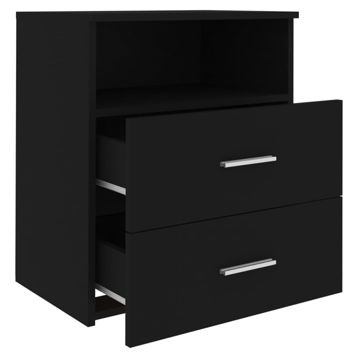 vidaXL Κομοδίνα 2 τεμ. Μαύρα 50 x 32 x 60 εκ.