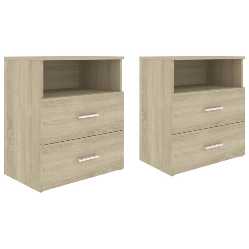 vidaXL Κομοδίνα 2 τεμ. Sonoma Δρυς 50 x 32 x 60 εκ.