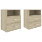 vidaXL Κομοδίνα 2 τεμ. Sonoma Δρυς 50 x 32 x 60 εκ.