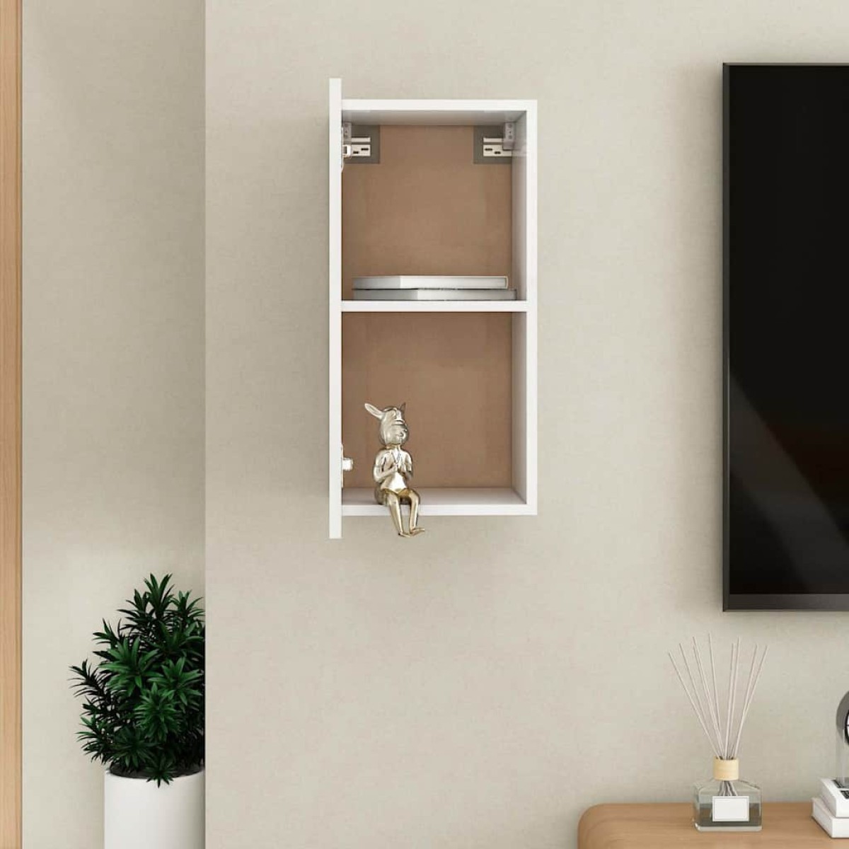 vidaXL Έπιπλο Τηλεόρασης Λευκό 30,5 x 30 x 60 εκ. από Μοριοσανίδα