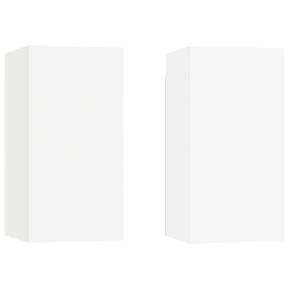 vidaXL Έπιπλα Τηλεόρασης 2 τεμ. Λευκά 30,5x30x60 εκ. από Επεξ. Ξύλο