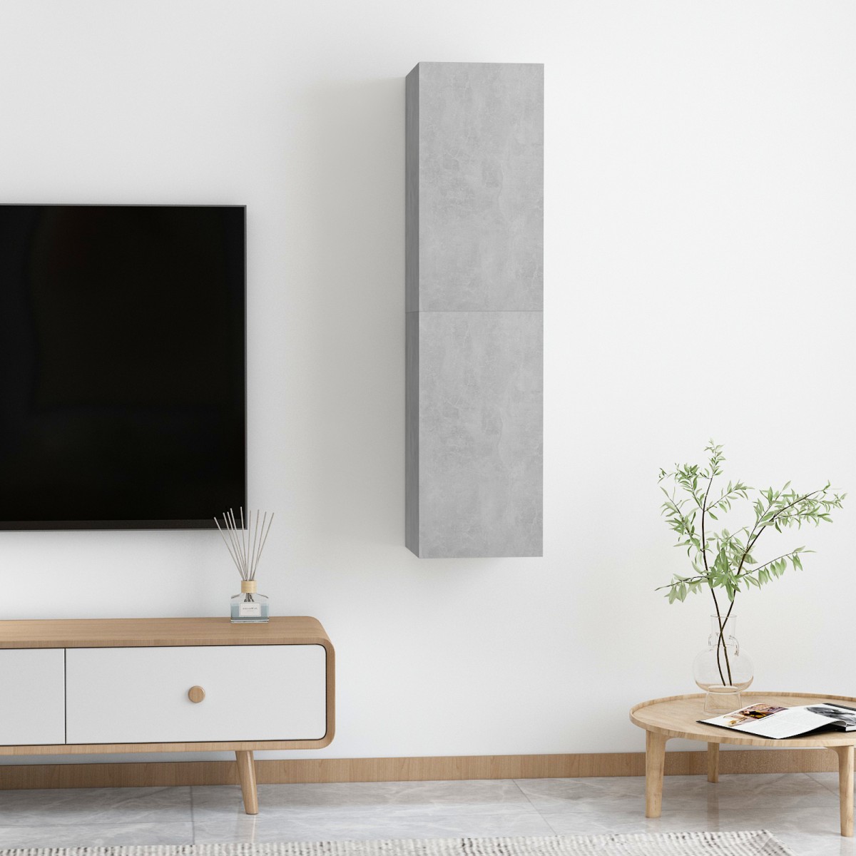 vidaXL Έπιπλα Τηλεόρασης 2 τεμ. Γκρι Σκυρ. 30,5x30x60 εκ. Μοριοσανίδα