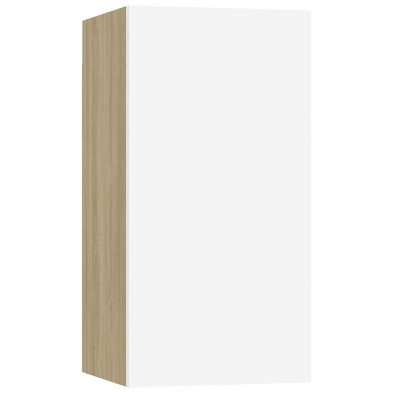 vidaXL Έπιπλο Τηλεόρασης Λευκό & Sonoma Δρυς 30,5x30x60εκ. Επεξ. Ξύλο