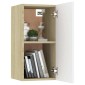 vidaXL Έπιπλο Τηλεόρασης Λευκό & Sonoma Δρυς 30,5x30x60εκ. Μοριοσανίδα