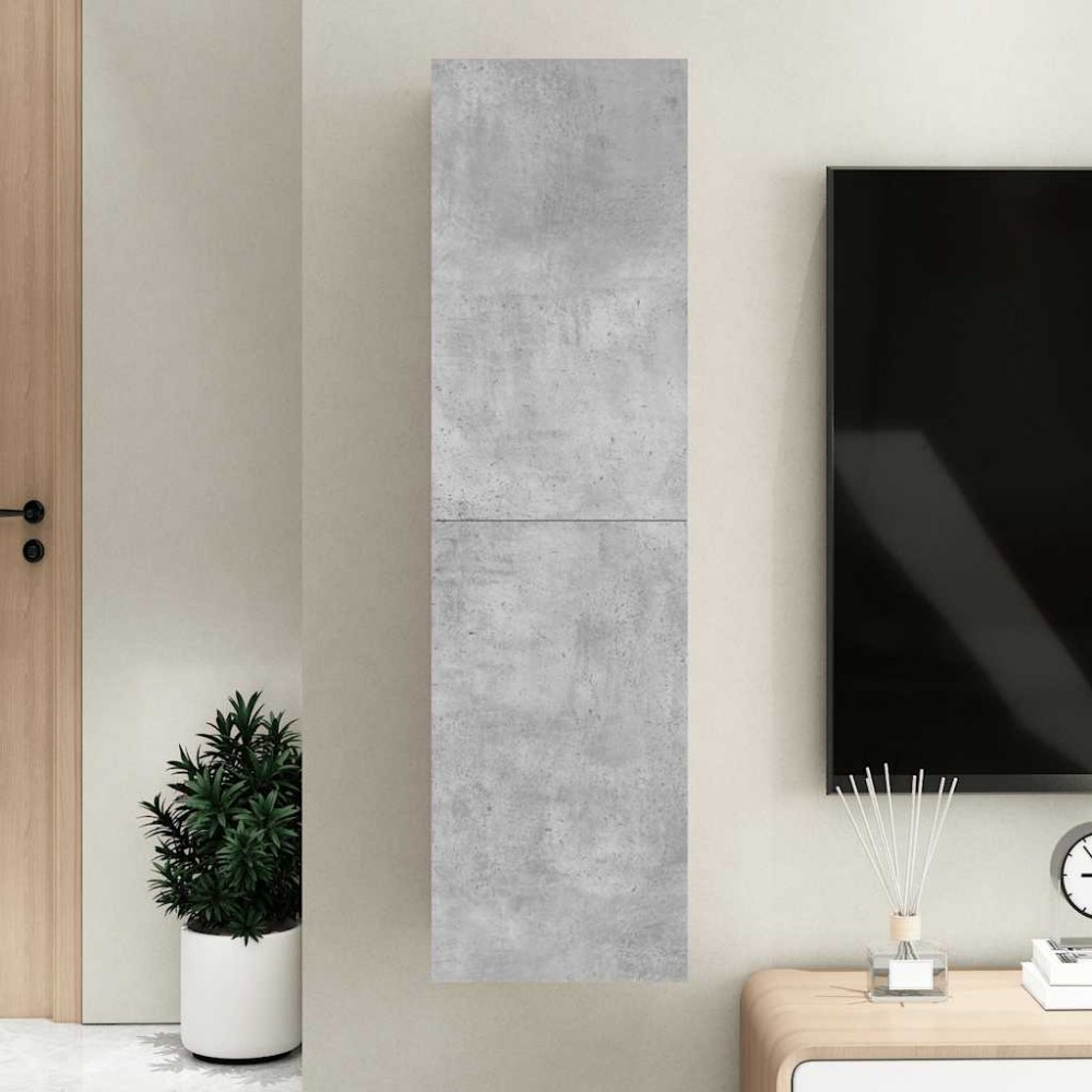 vidaXL Έπιπλο Τηλεόρασης Γκρι Σκυροδέματος 30,5x30x110 εκ. Επεξ. Ξύλο