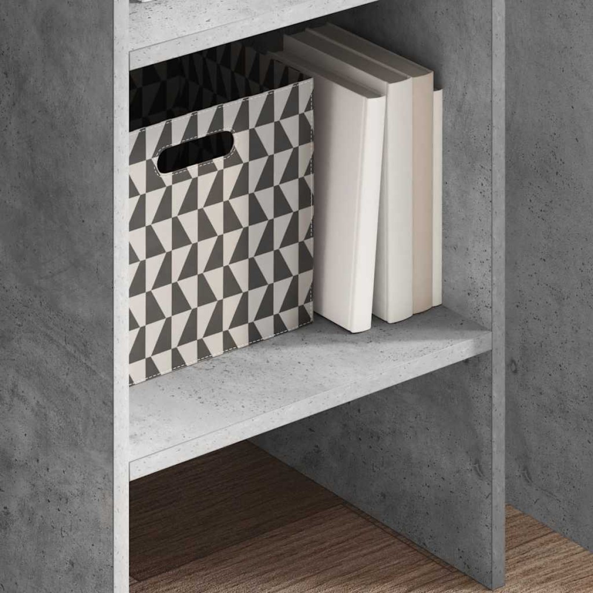 vidaXL Βιβλιοθήκη Γκρι Σκυροδέματος 40 x 35 x 180 εκ. από Μοριοσανίδα
