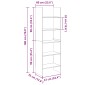 vidaXL Βιβλιοθήκη Μαύρη 60 x 35 x 180 εκ. από Μοριοσανίδα