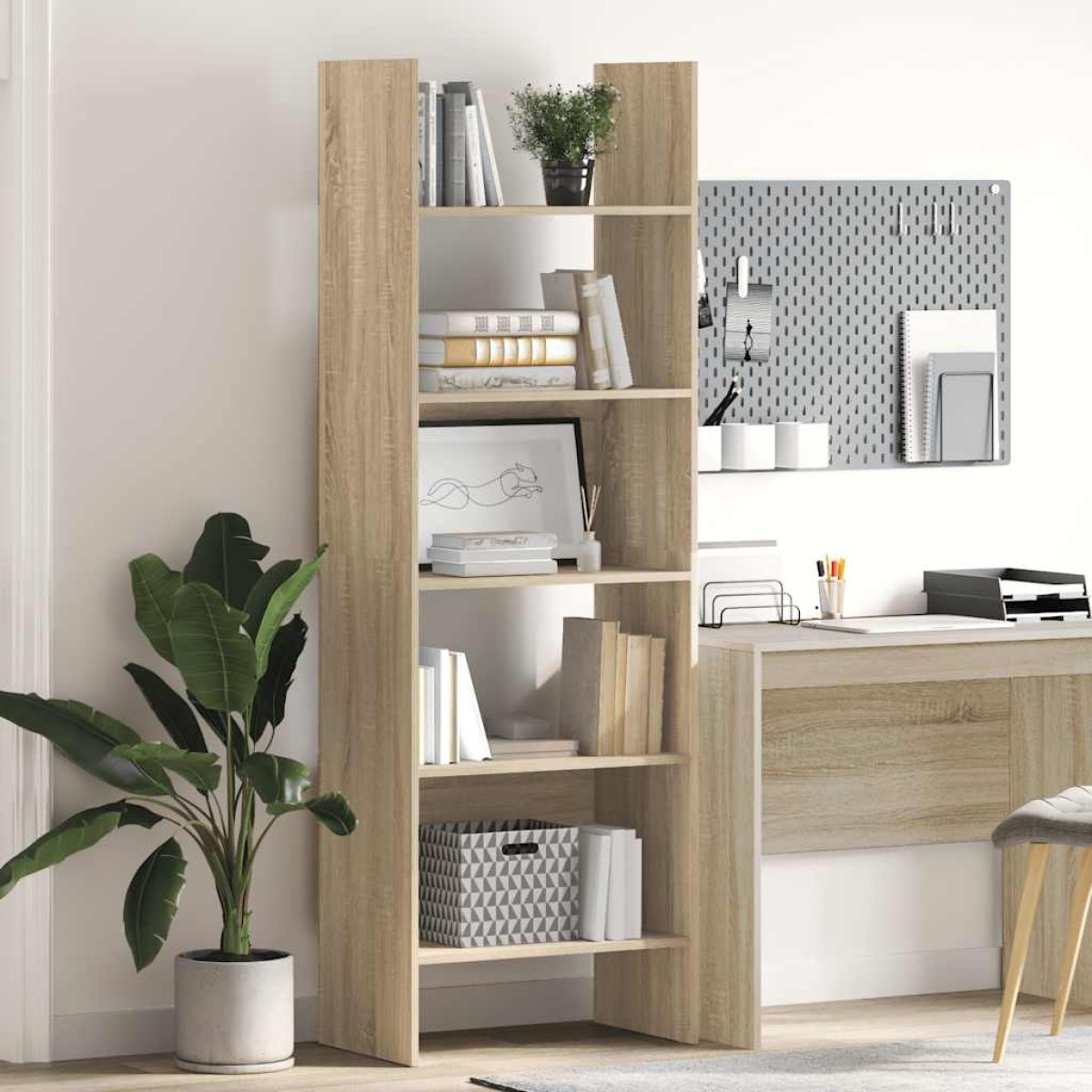 vidaXL Βιβλιοθήκη Χρώμα Sonoma Δρυς 60 x 35 x 180 εκ. από Μοριοσανίδα