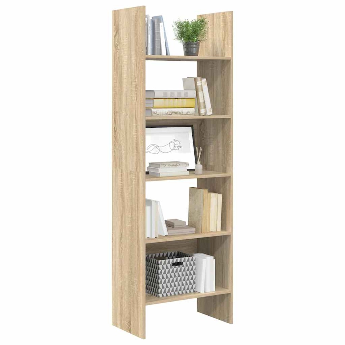 vidaXL Βιβλιοθήκη Χρώμα Sonoma Δρυς 60 x 35 x 180 εκ. από Μοριοσανίδα