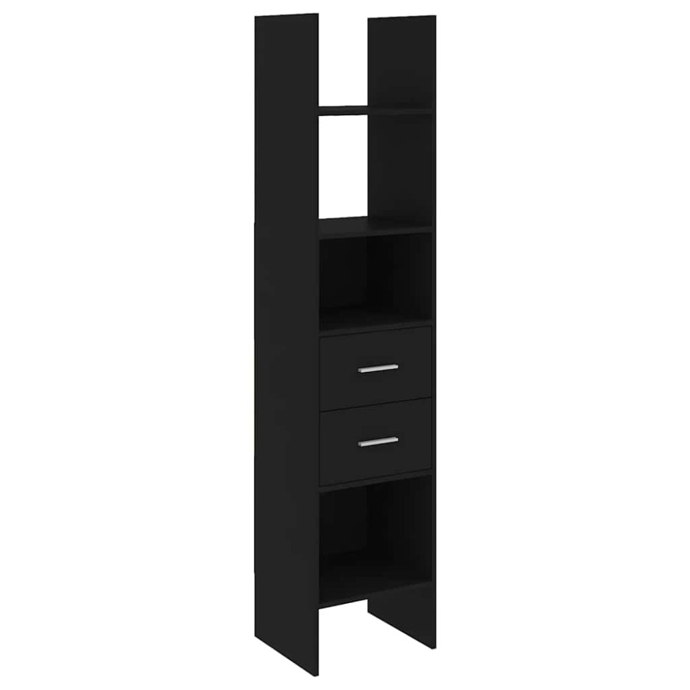 vidaXL Βιβλιοθήκη Μαύρη 40 x 35 x 180 εκ. από Επεξ. Ξύλο