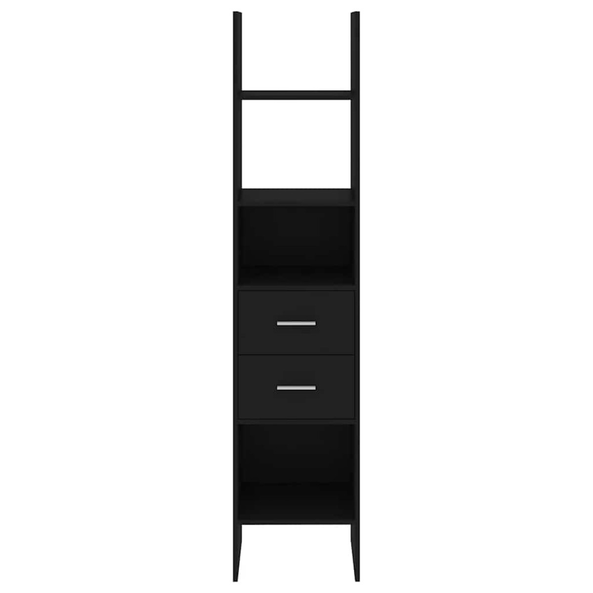 vidaXL Βιβλιοθήκη Μαύρη 40 x 35 x 180 εκ. από Μοριοσανίδα