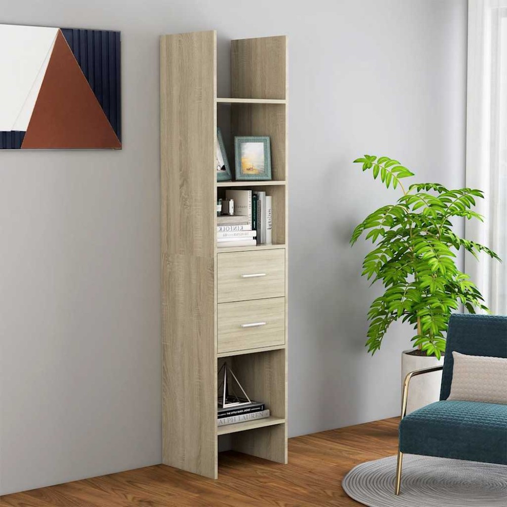 vidaXL Βιβλιοθήκη Χρώμα Sonoma Δρυς 40 x 35 x 180 εκ. από Επεξ. Ξύλο