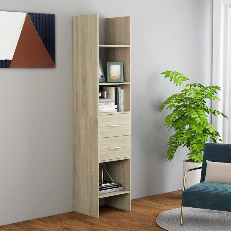 vidaXL Βιβλιοθήκη Χρώμα Sonoma Δρυς 40 x 35 x 180 εκ. από Επεξ. Ξύλο