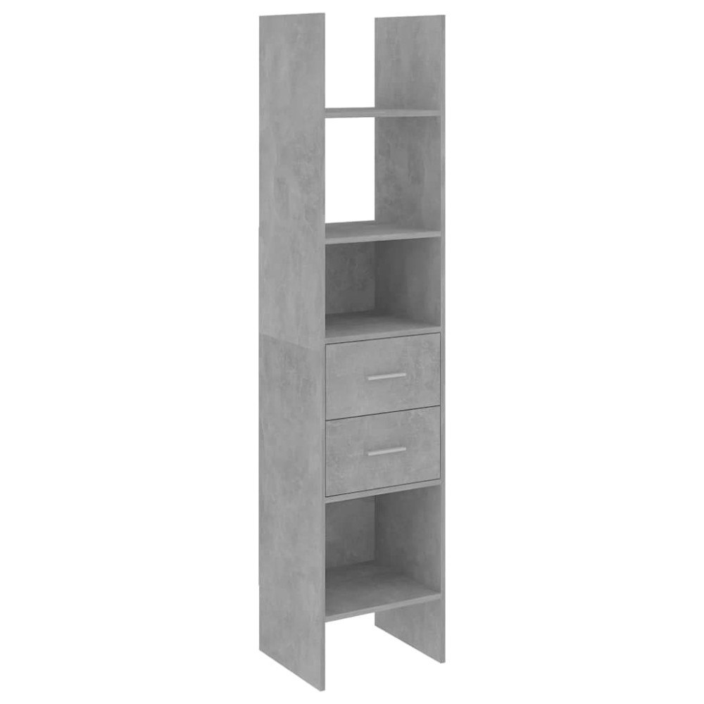 vidaXL Βιβλιοθήκη Γκρι Σκυροδέματος 40 x 35 x 180 εκ. από Επεξ. Ξύλο