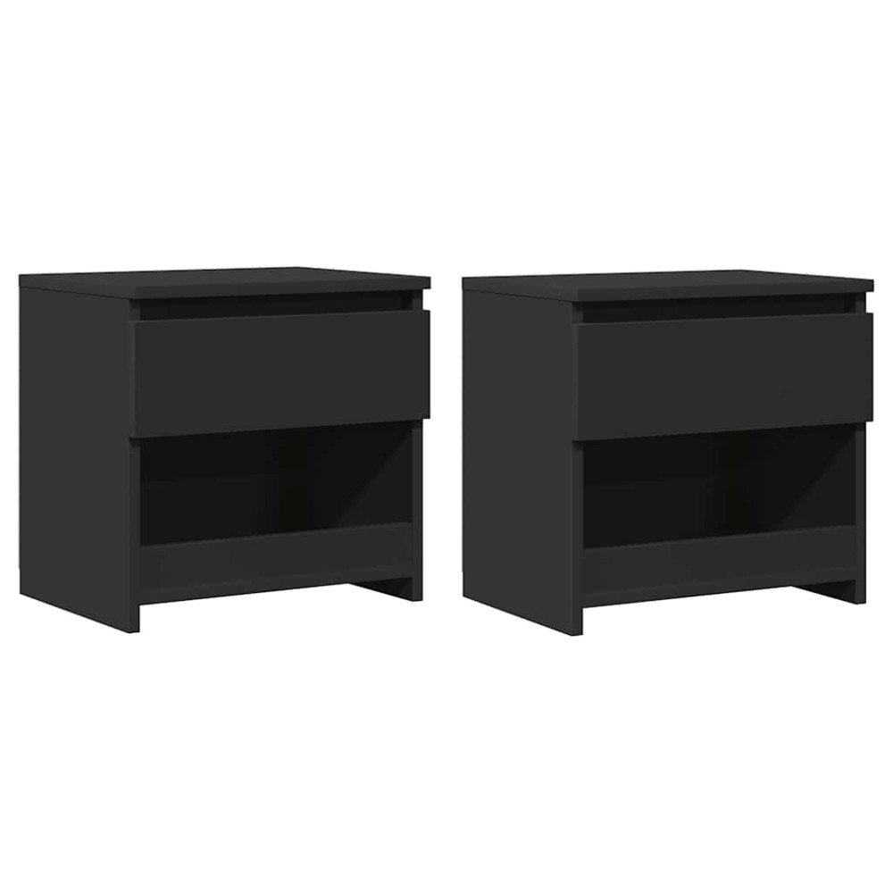 vidaXL Κομοδίνα 2 τεμ. Μαύρα 40 x 30 x 39 εκ. Επεξ. Ξύλο