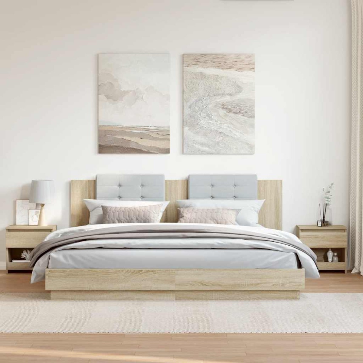 vidaXL Κομοδίνα 2 τεμ. Sonoma Δρυς 40 x 30 x 39 εκ. από Μοριοσανίδα
