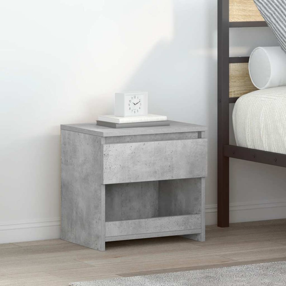 vidaXL Κομοδίνο Γκρι Σκυροδέματος 40 x 30 x 39 εκ. από Επεξ. Ξύλο