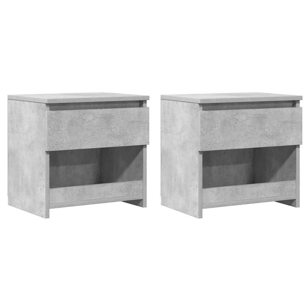 vidaXL Κομοδίνα 2 τεμ. Γκρι Σκυροδέματος 40 x 30 x 39 εκ. Επεξ. Ξύλο