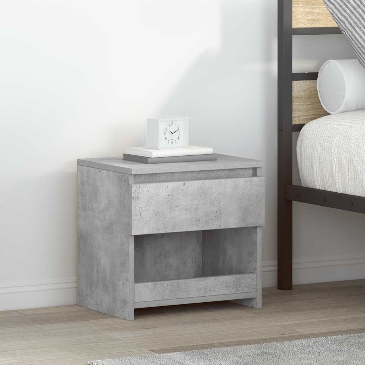 vidaXL Κομοδίνα 2 τεμ. Γκρι Σκυροδέματος 40 x 30 x 39 εκ. Μοριοσανίδα
