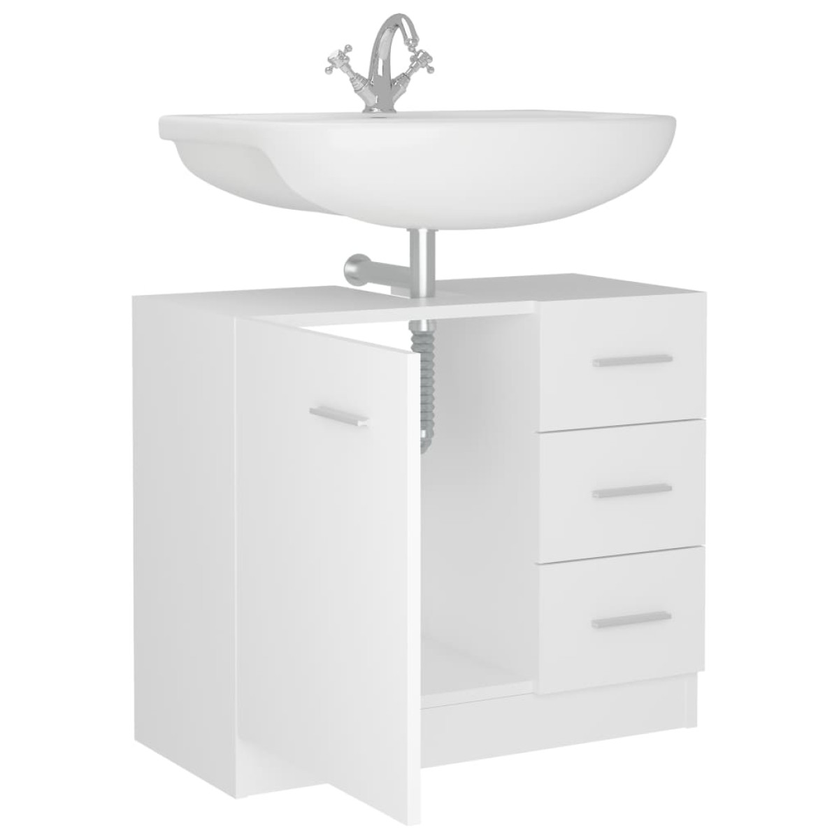 vidaXL Ντουλάπι Νιπτήρα Λευκό 63x30x54 εκ. Μοριοσανίδα