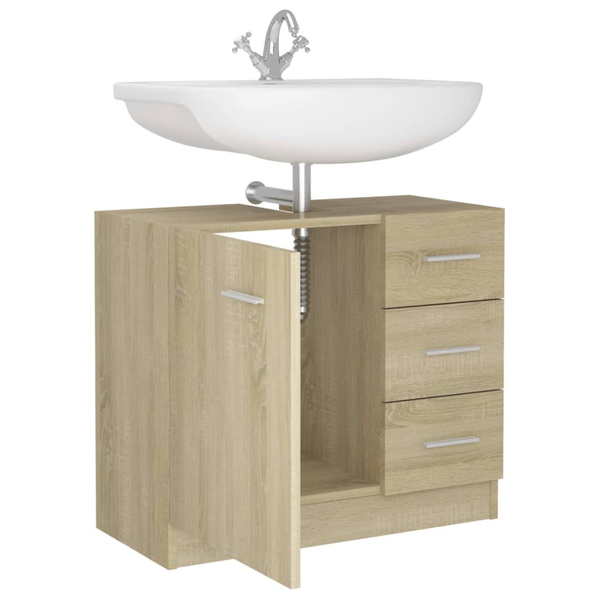vidaXL Ντουλάπι Νιπτήρα Sonoma Δρυς 63x30x54 εκ. Μοριοσανίδα