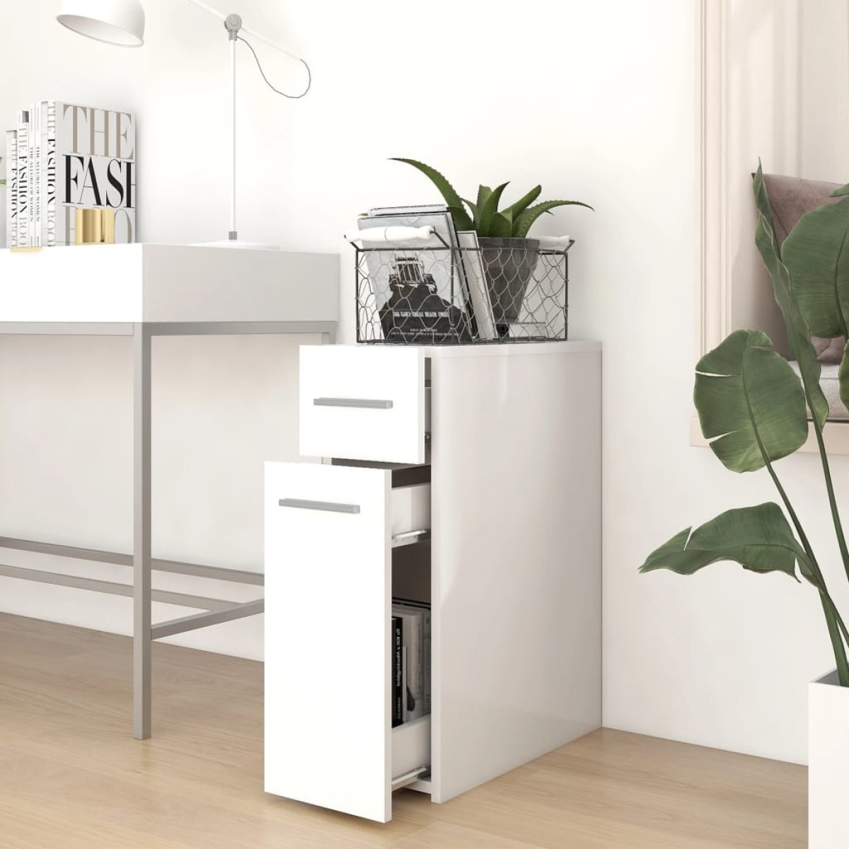 vidaXL Συρταριέρα Γενικής Χρήσης Λευκή 20 x 45,5 x 60 εκ. Μοριοσανίδα