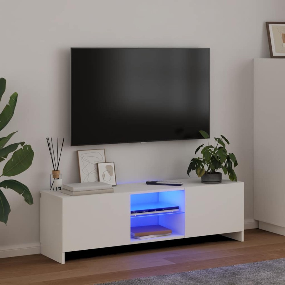 vidaXL Έπιπλο Τηλεόρασης με LED Λευκό 120 x 30 x 36 εκ.
